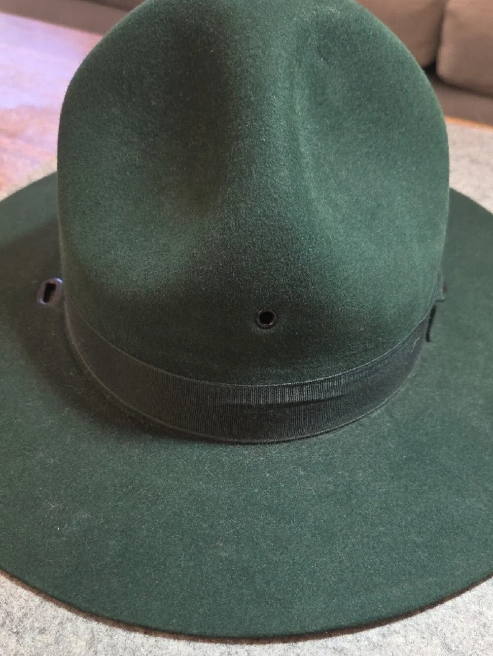 Men's 3XXX Beaver Quality Forest Green Wide-Brim Wool Outdoors Fedora Hat